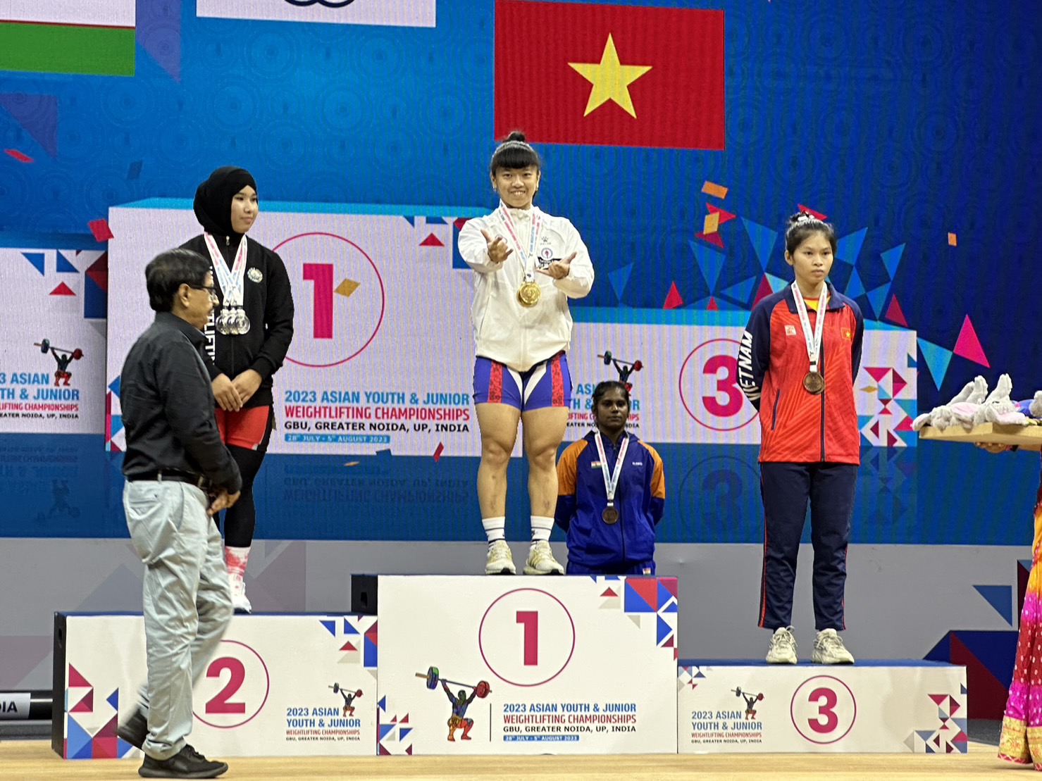 (圖)恭喜我國代表隊陳冠伶選手獲2023年亞洲青年暨青少年舉重錦標賽55公斤級總和項目金牌
