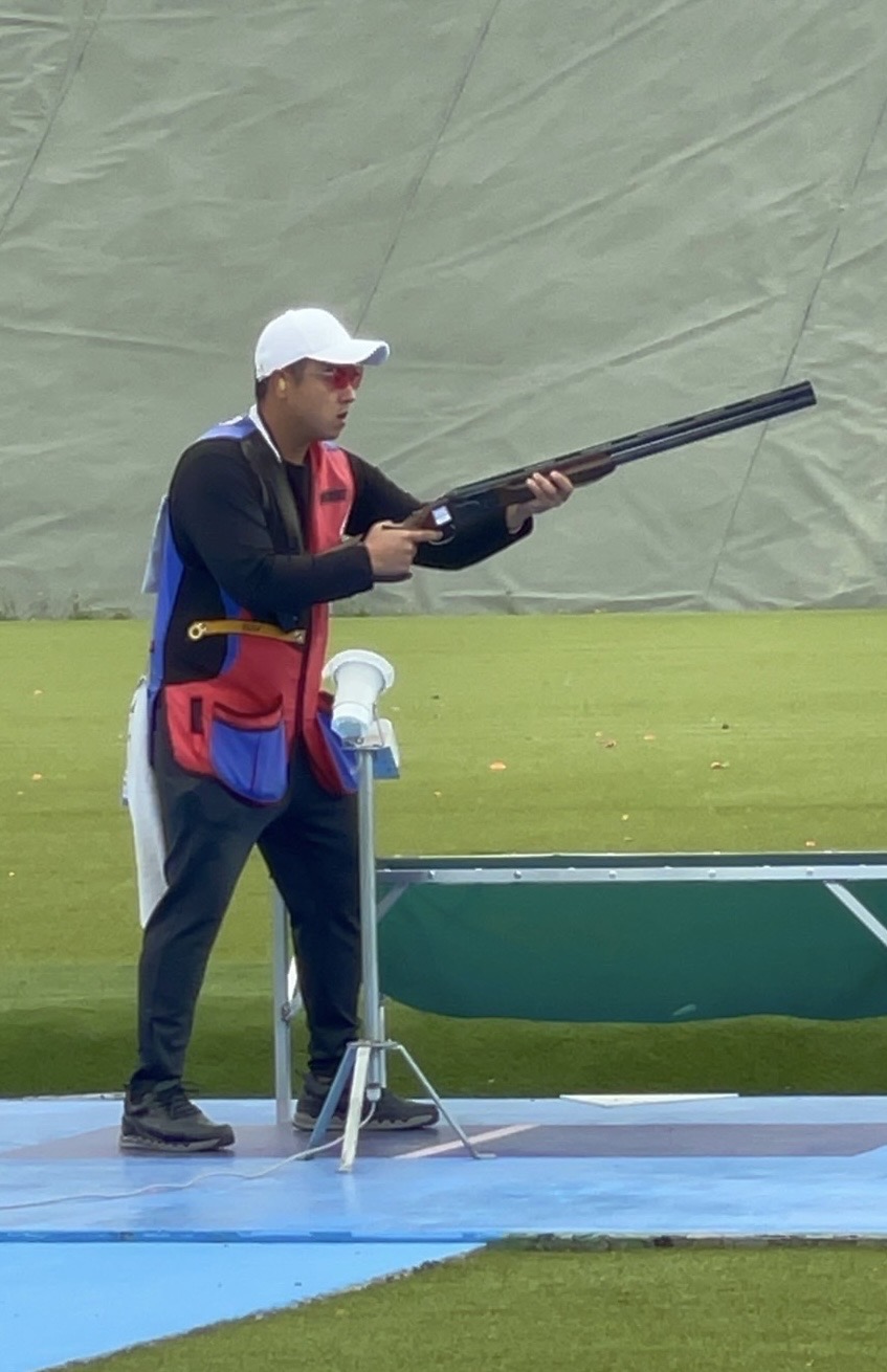 (圖)我國射擊選手李孟遠勇奪巴黎奧運定向飛靶銅牌。 