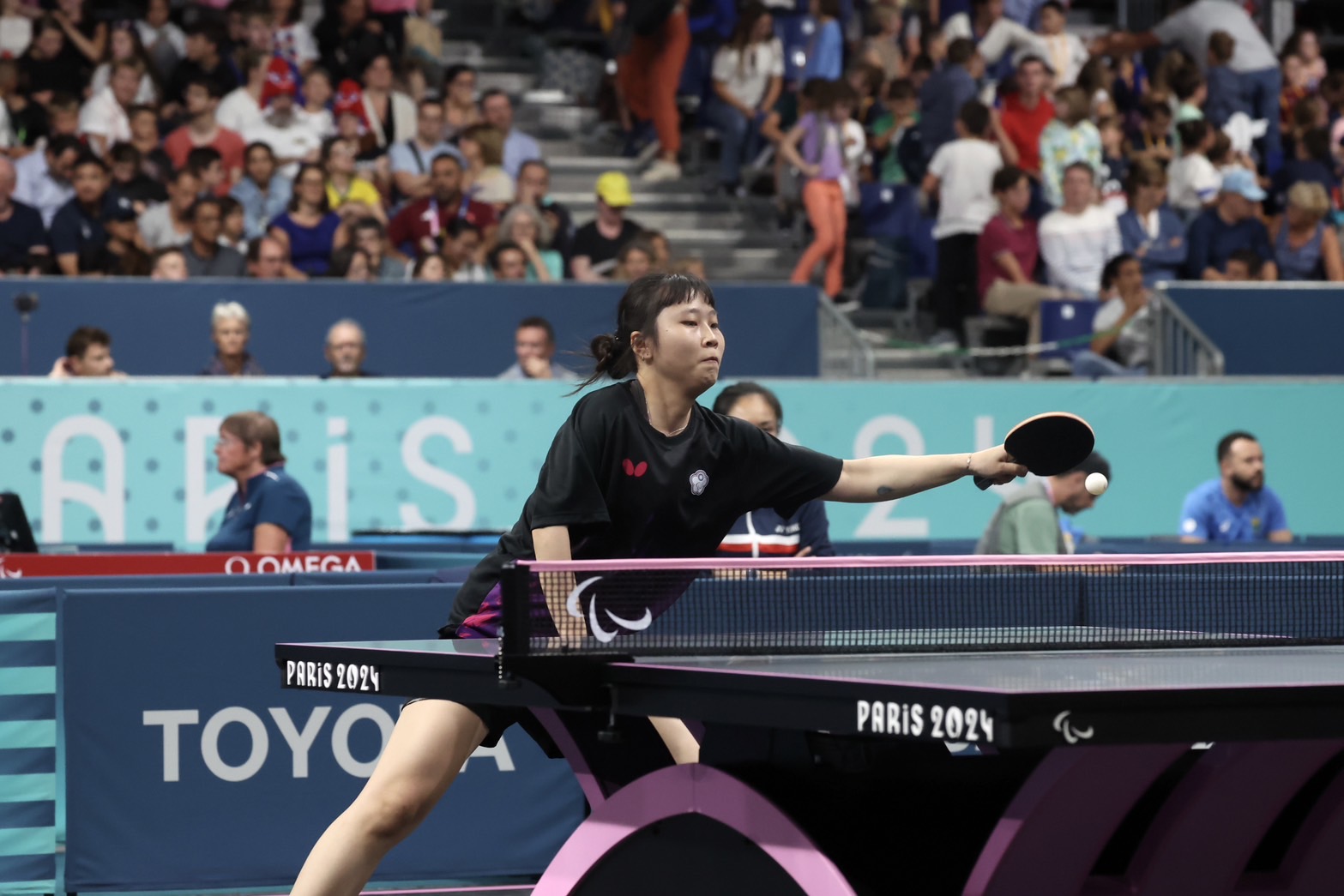 (圖)(附件照片2)1130903-1-巴黎帕運桌球女單TT10級選手田曉雯晉級4強。