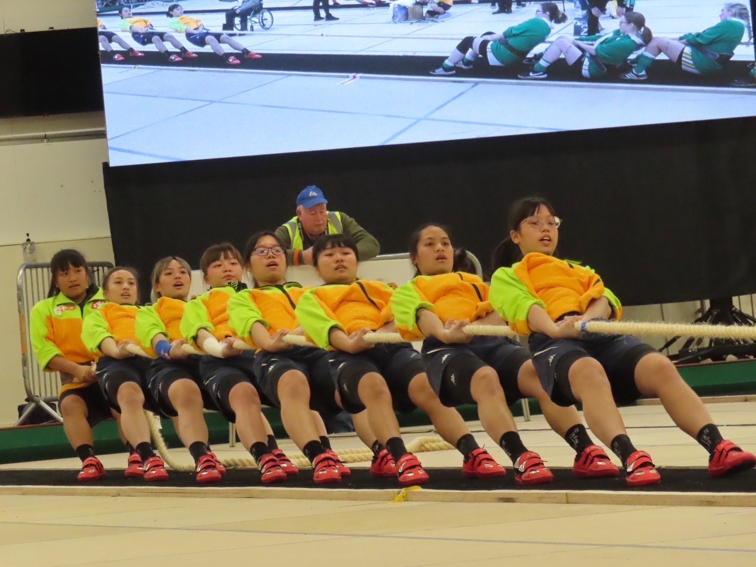 (圖)Taiwan’s team won gold in the women’s 500 kg class at the 2023 World Indoor Tug of War Championships.
