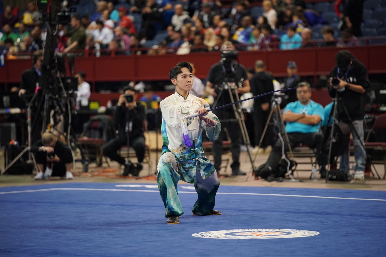 (圖)Chinese Taipei’s Chen Yu-wei won gold medal in the men’s Taijijian (Tai Chi sword) at the World Wushu Championships. (provided by the Chinese Taipei Wushu Federation)