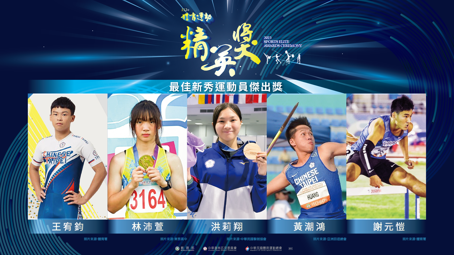 (圖)Finalists in Best Newcomer Award in the 2023 Sports Elite Awards.