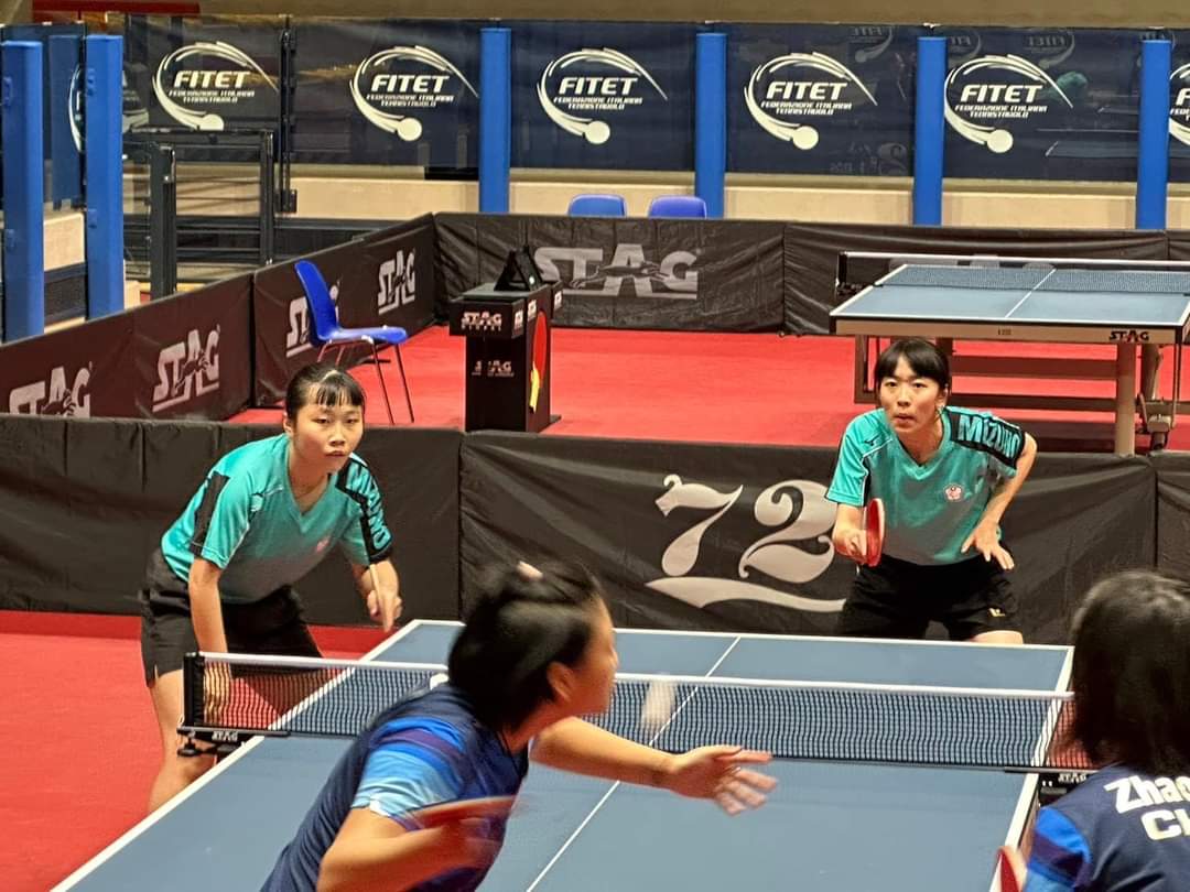 (圖)Para table tennis players Tian Shiau-wen (left) and Lin Tzu-yu(right) at the ITTF Fa20 Lignano Masters Para Open 2024.