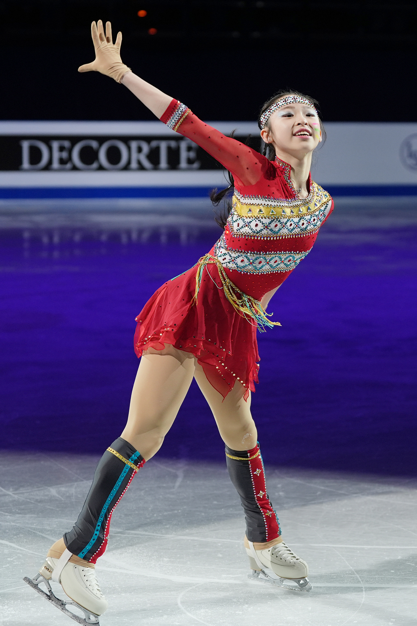 (圖)Taiwanese skater Tsai Yu-feng interpreted the tune with a playful dance at the Exhibition Gala of the ISU World Junior Figure Skating Championships®2024. (provided by the Chinese Taipei Skating Union)