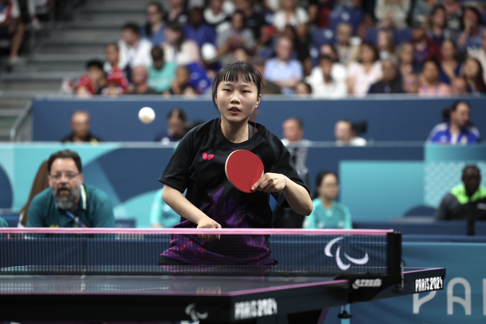 (圖)Women's singles TT10 player Tian Shiau-wen advanced to the top four.