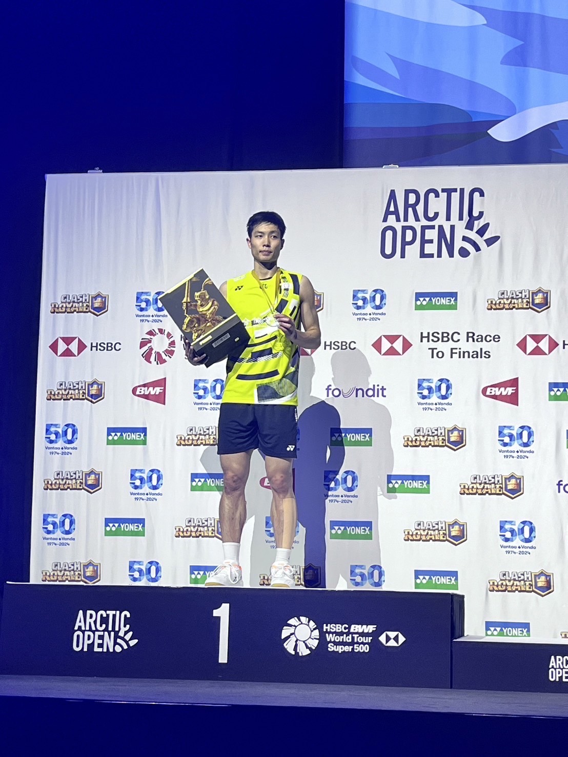 (圖)Taiwan player Chou Tien-chen won the gold medal in men's singles at the 2024 Super 500 Arctic Open in Finland. (Photo from Chinese Taipei Badminton Association)