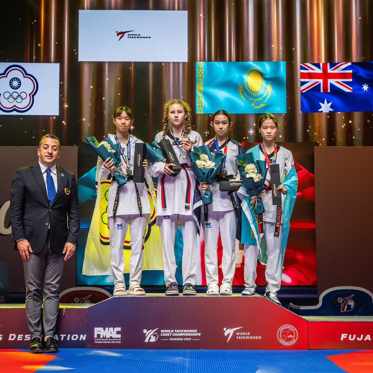 (圖)Taiwanese athlete Chang Wei-ni won the silver medal in the women’s sub-47kg category at the 2025 World Taekwondo Cadet Championship. (Photo courtesy of the Chinese Taipei Taekwondo Association)