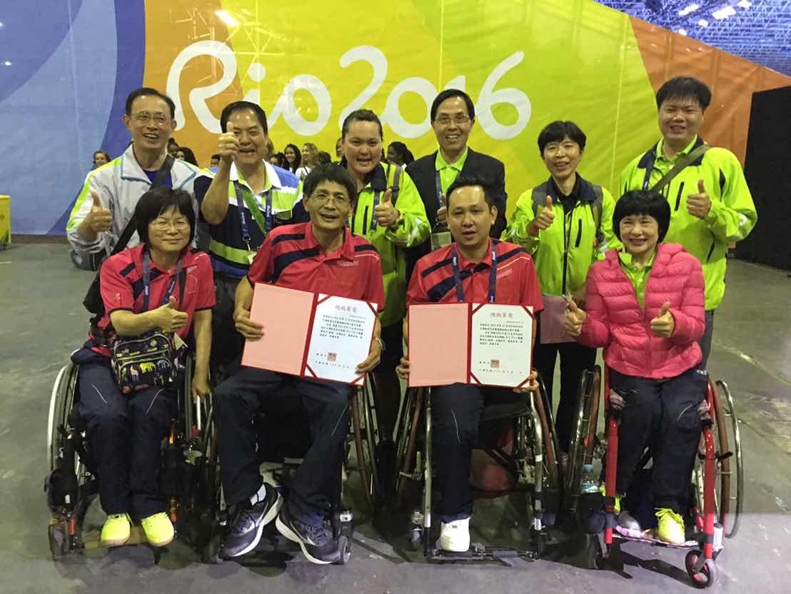程銘志及林晏弘選手在男子TT4-5團體賽獲得銀牌