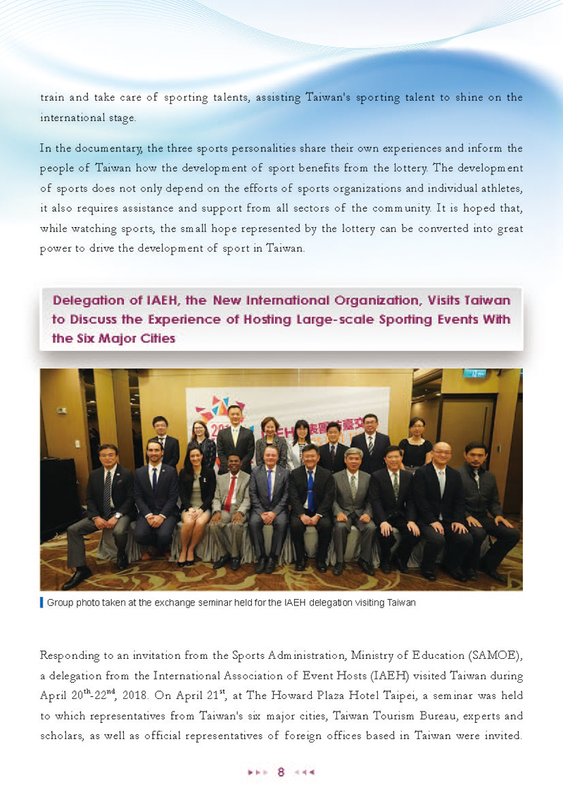 Sports Administration Newsletter 65 April 2018 p8