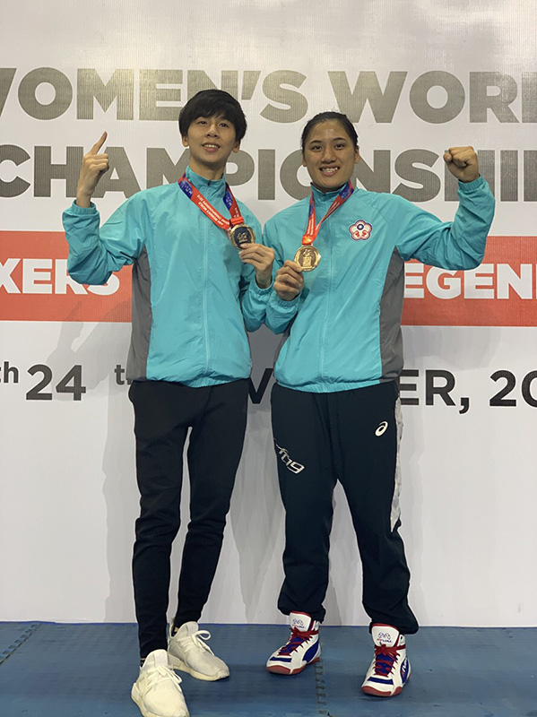 2018 AIBA Women’s World Boxing Championship /2 gold medal winning women athletes from Chinese Taipei (provided by Chinese Taipei Amateur Boxing Association).